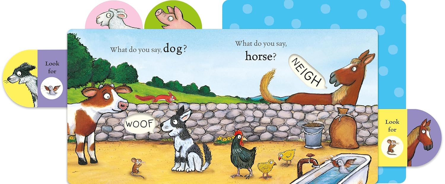 Who Says Moo?: A pull-tab book for babies about noisy farm animals - Image 2