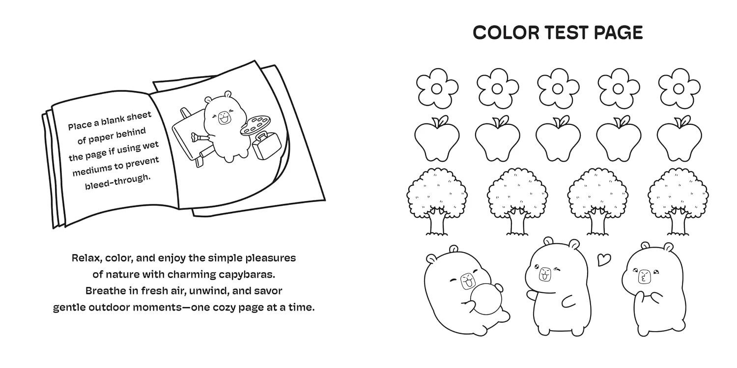 Cozy Capy Nature Days Coloring: Adorable Capybara Coloring Pages for Relaxation, Outdoor Adventures, and Everyday Joy (Cozy Capy Coloring - Image 2