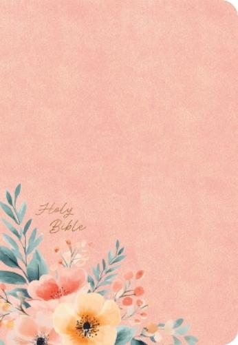 CSB Large Print Personal Size Reference Bible, Optimal Type, Digital Study Edition, Peach Floral Leathertouch