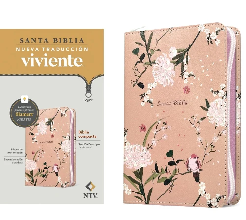 Biblia Compacta Ntv de Zíper, Con Filament (Sentipiel, Jardín Coral)