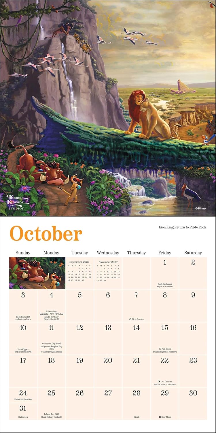 Disney Dreams Collection by Thomas Kinkade Studios 2027 Mini Wall Calendar - Image 3