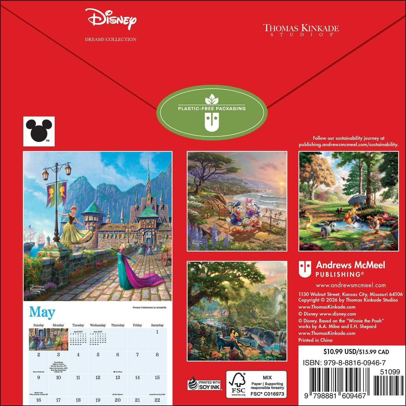 Disney Dreams Collection by Thomas Kinkade Studios 2027 Mini Wall Calendar - Image 7